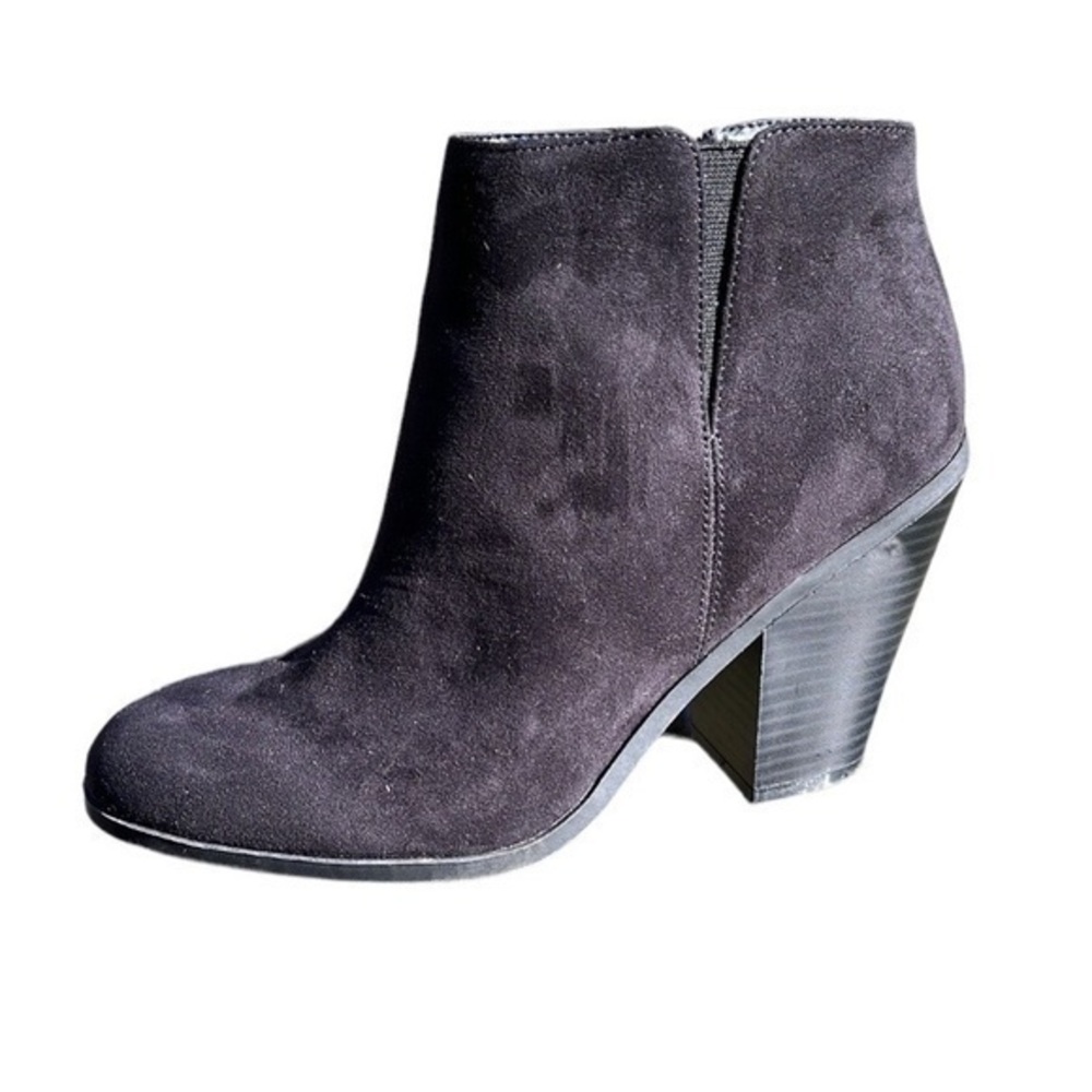 Banana Republic Black Suede Bootie Ankle Booties Side Zipper Closed Toe